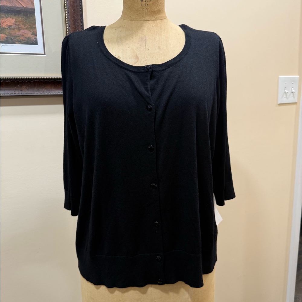 Halogen Black Button Down Cardigan NWT
